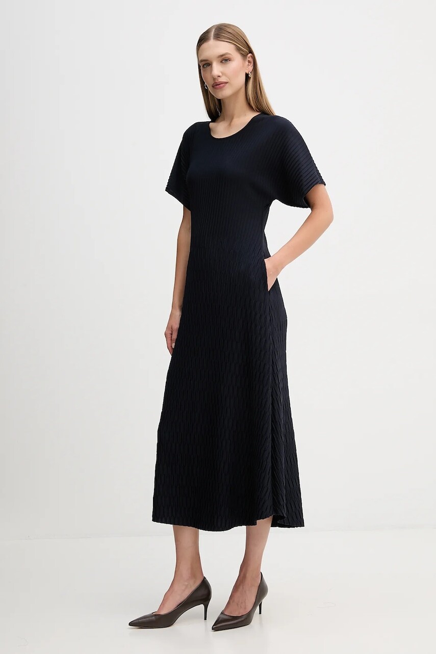 Šaty Sandro Ferrone tmavomodrá farba, midi, áčkový strih, S14YBFBACILLO