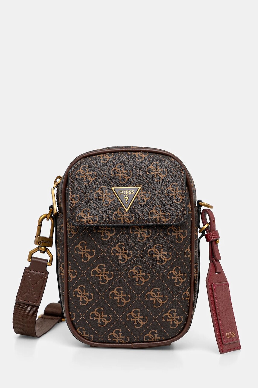 Malá taška Guess MILANO hnedá farba, HMMILO P5425