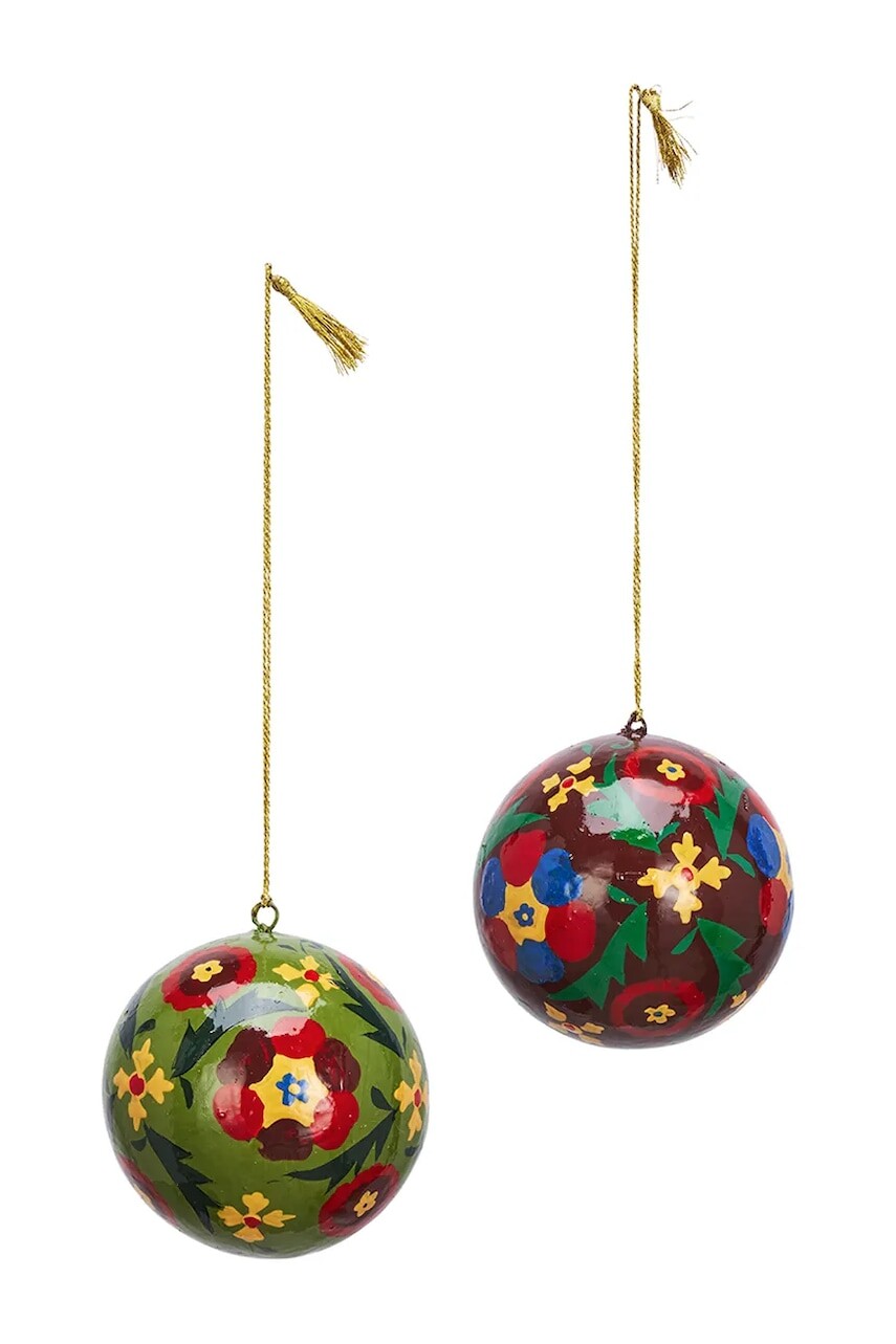 Vianočná dekorácia Madam Stoltz 7 cm 2-pak viac farieb