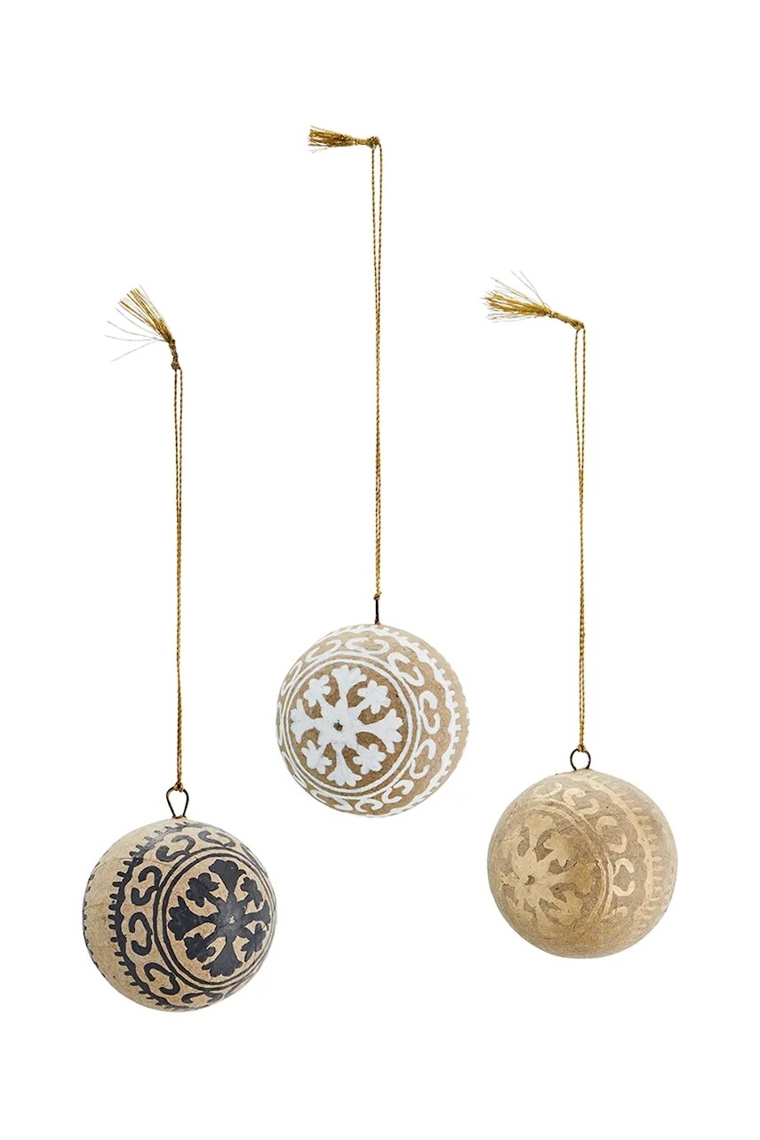 Sada vianočných ozdôb Madam Stoltz 5 cm 3-pak viac farieb