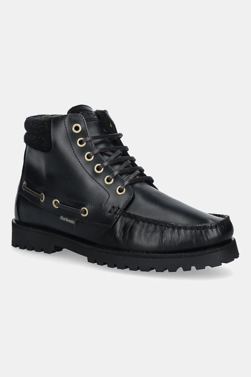 Kožená obuv Barbour Tiller čierna farba, MFO0799BK51