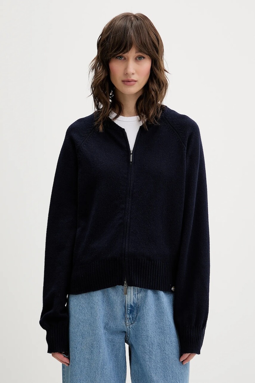 Kardigán Dickies tmavomodrá farba, ľahký, DK0A87OZ