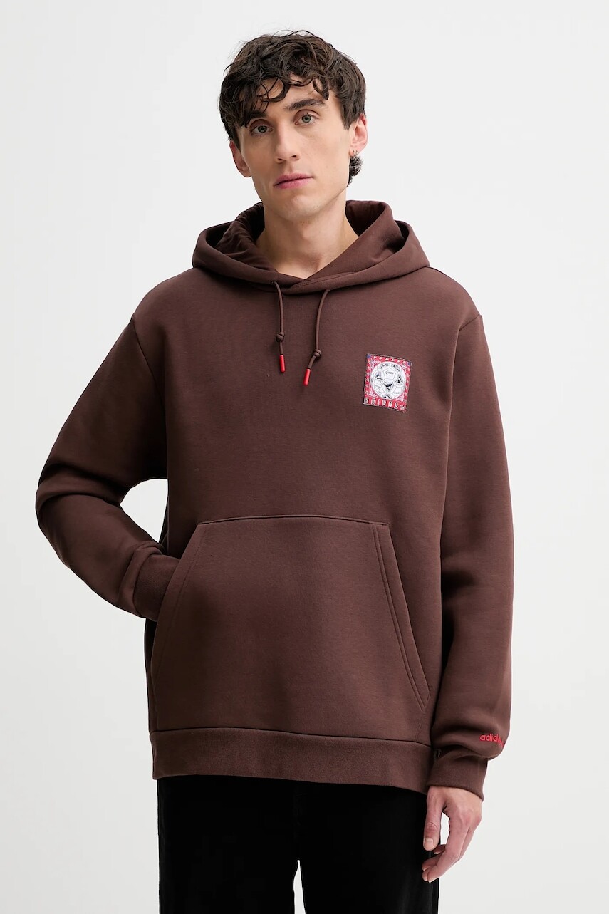 Mikina adidas Originals Graphic hnedá farba, s kapucňou, s nášivkou, JX3095