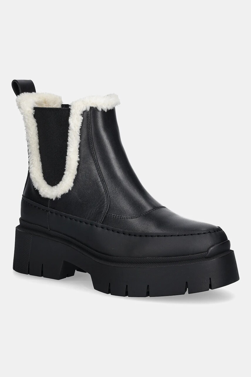 Topánky chelsea HUGO Kris čierna farba, na platforme, jemne zateplené, 50548203