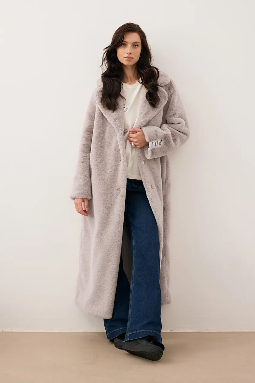 Kabát Bizuu LIVORNO béžová farba, LIVORNO BEŻOWY