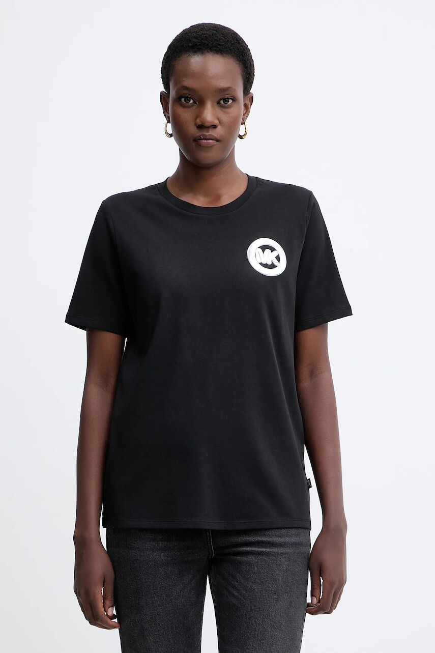 Bavlnené tričko MICHAEL Michael Kors dámske, čierna farba, MF551WP97J