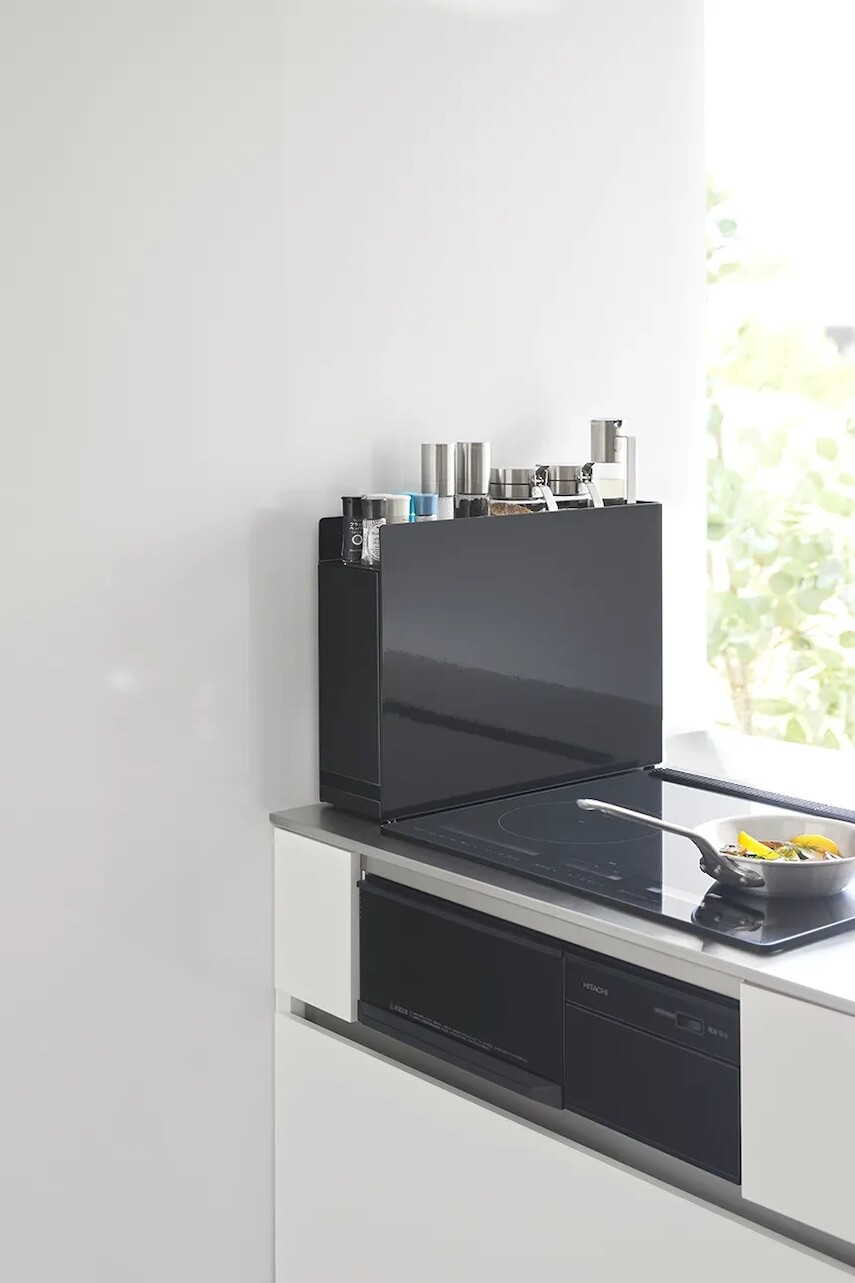 Organizér na korenie Yamazaki Tower 12,5 x 50-93 x 36,7 cm čierna farba