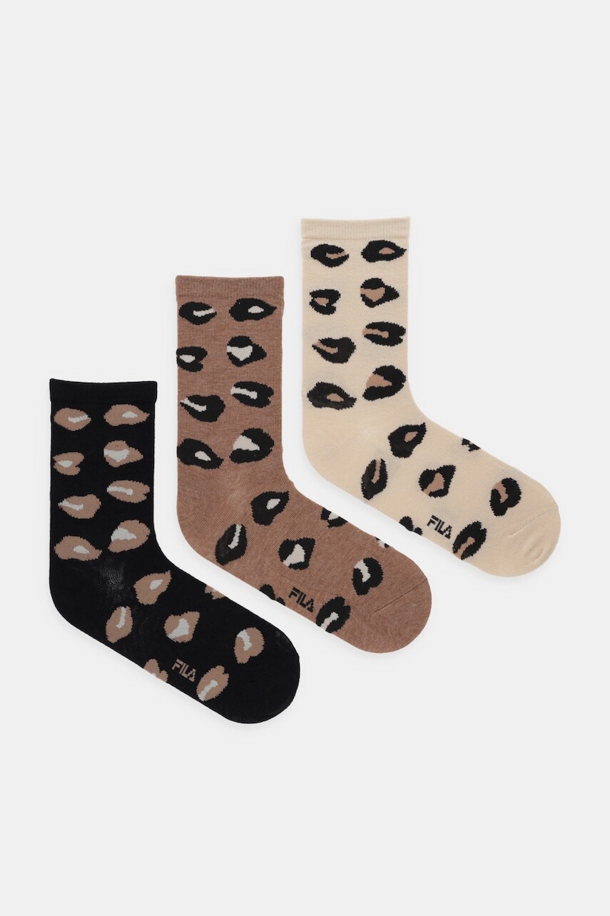 Ponožky Fila 3-pak hnedá farba, F6144