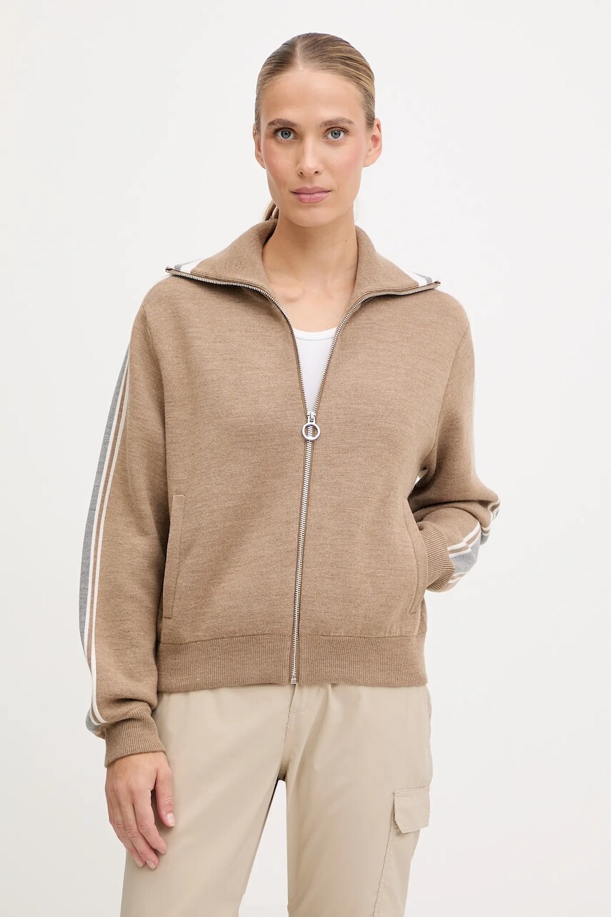 Kardigan s prímesou vlny Fusalp Benada béžová farba, I1122