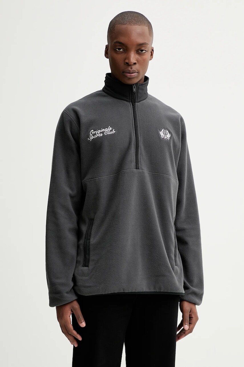 Fleecová mikina adidas Originals Varsity Regular šedá farba, jednofarebná, JX8191