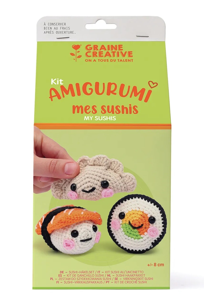 Sada na háčkovanie diy Graine Creative Make & Sushi 13 x 26 x 13 cm viac farieb