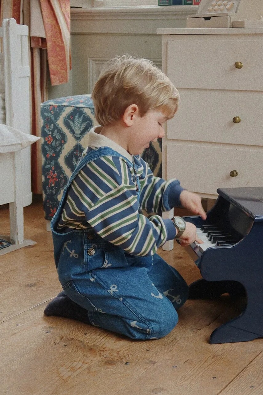 Detské nohavice na traky Konges Sløjd MAGOT OVERALLS GOTS KS104361