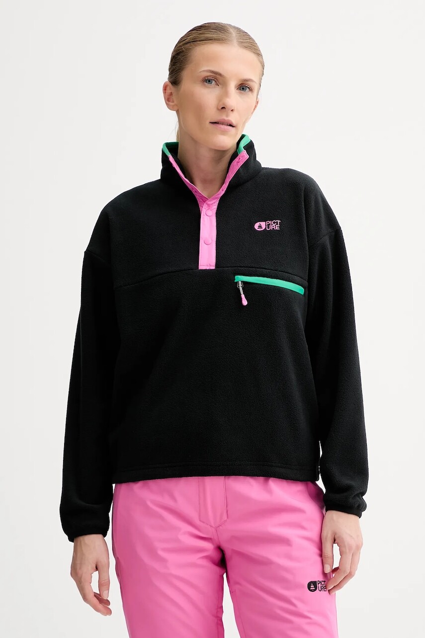 Fleecová mikina Picture Arcca čierna farba, jednofarebná, SWT0182