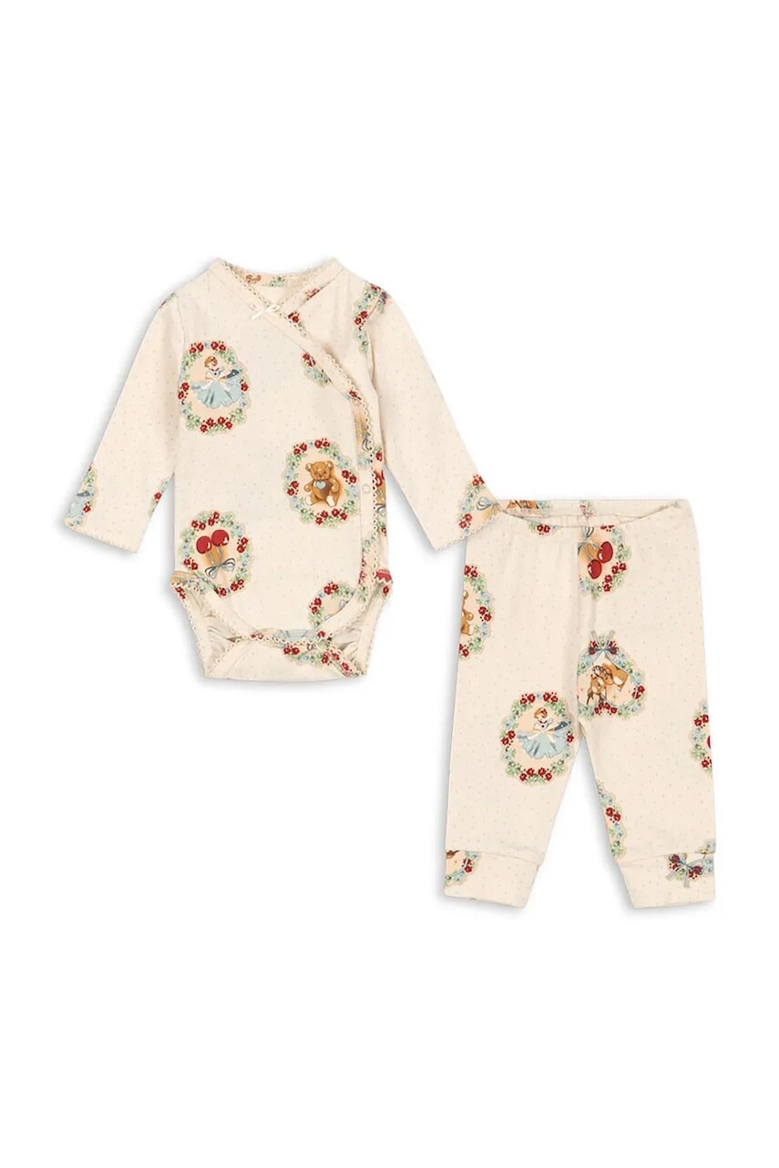 Sada pre bábätká Konges Sløjd BASIC NEWBORN SET GOTS béžová farba, KS104216
