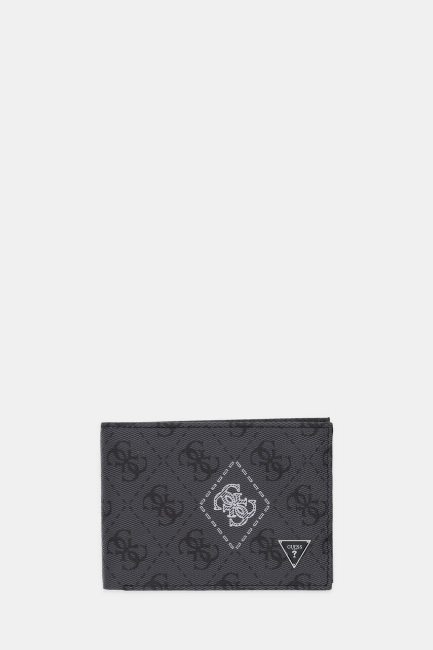 Kožená peňaženka Guess MILANO čierna farba, SMMACT LEA27