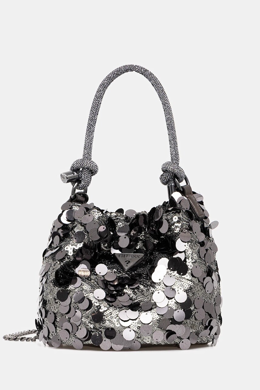 Kabelka Guess HOLIDAY strieborná farba, HWEM95 38750