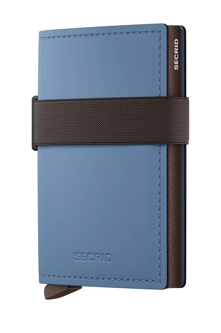 Kožená peňaženka Secrid MATTE modrá farba