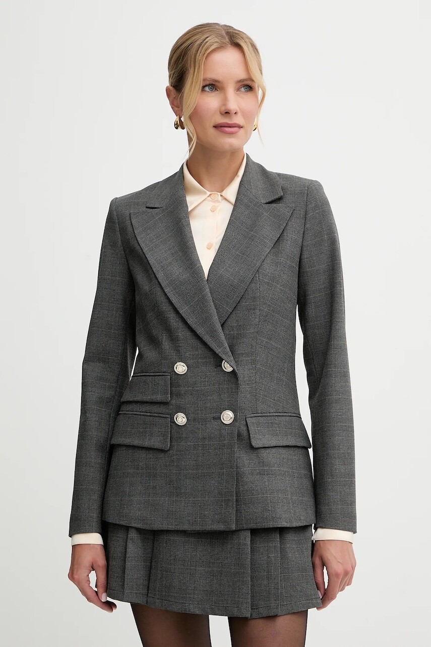 Sako Morgan šedá farba, dvojradové, vzorované, VTARY.F