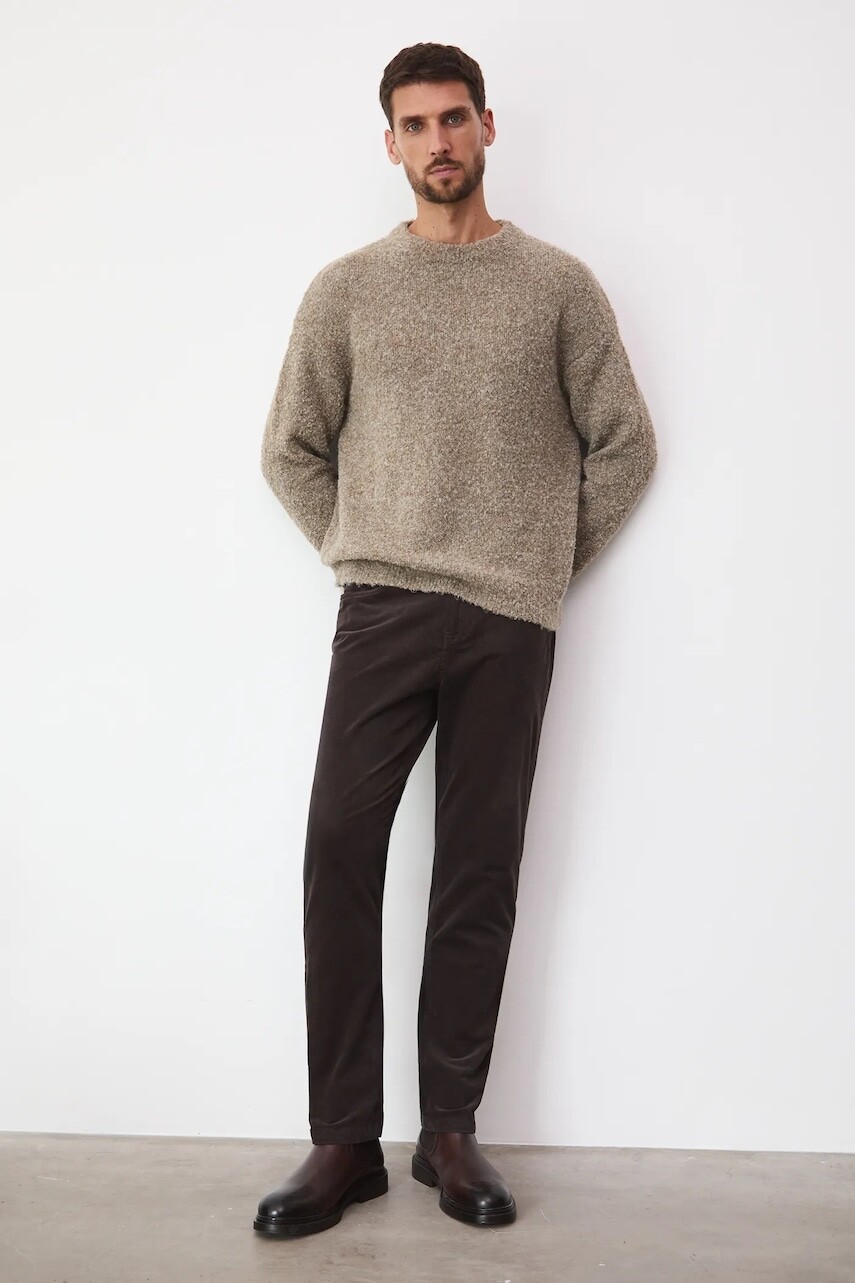 Menčestrové nohavice Medicine hnedá farba, rovný strih