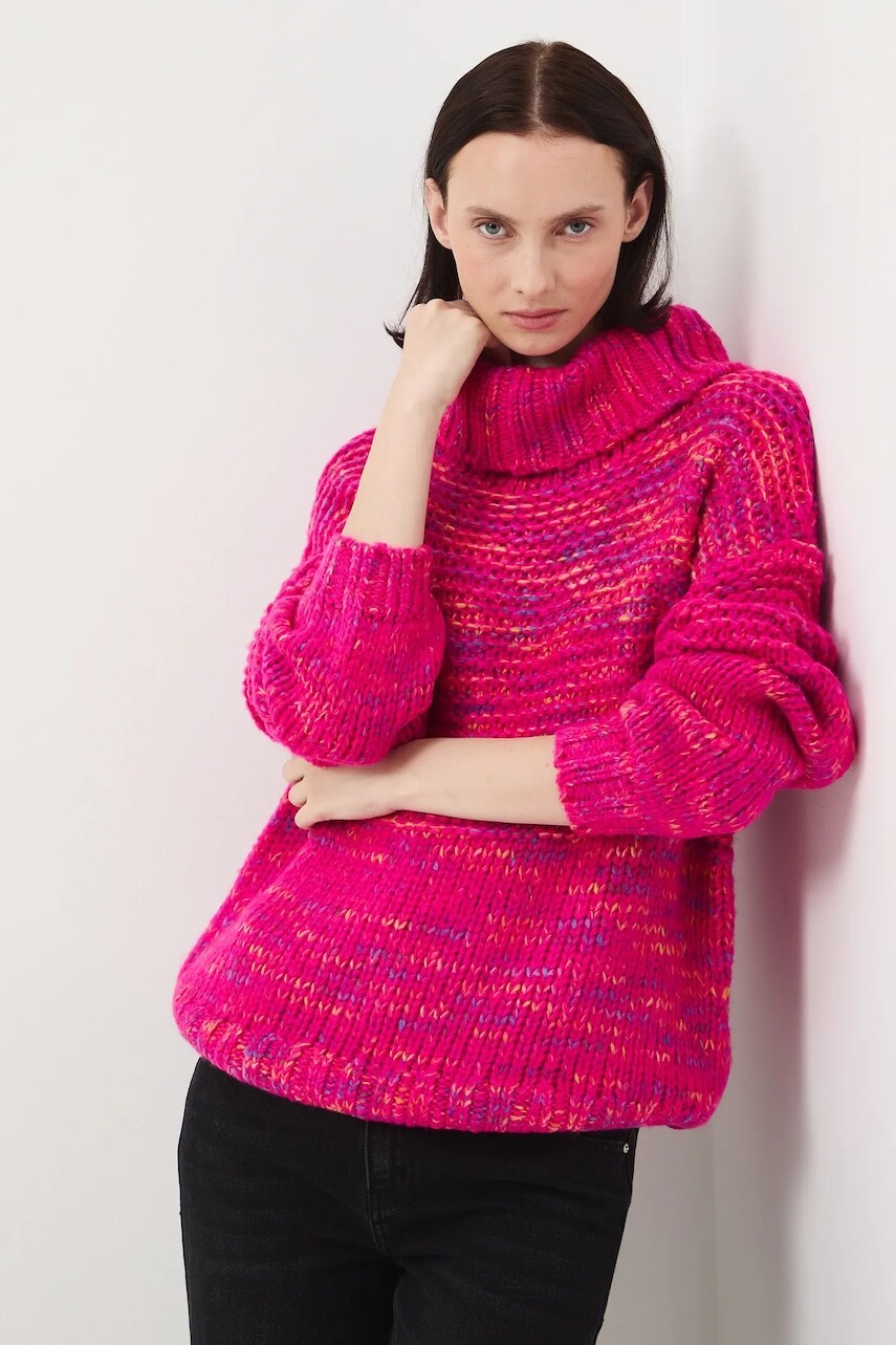 Sveter Medicine ružová farba, teplé, s rolákom