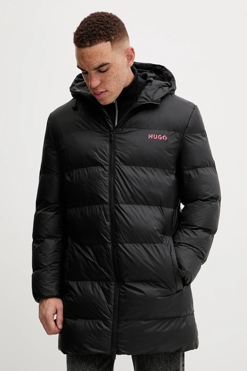 Bunda HUGO čierna farba, prechodná, 50546909