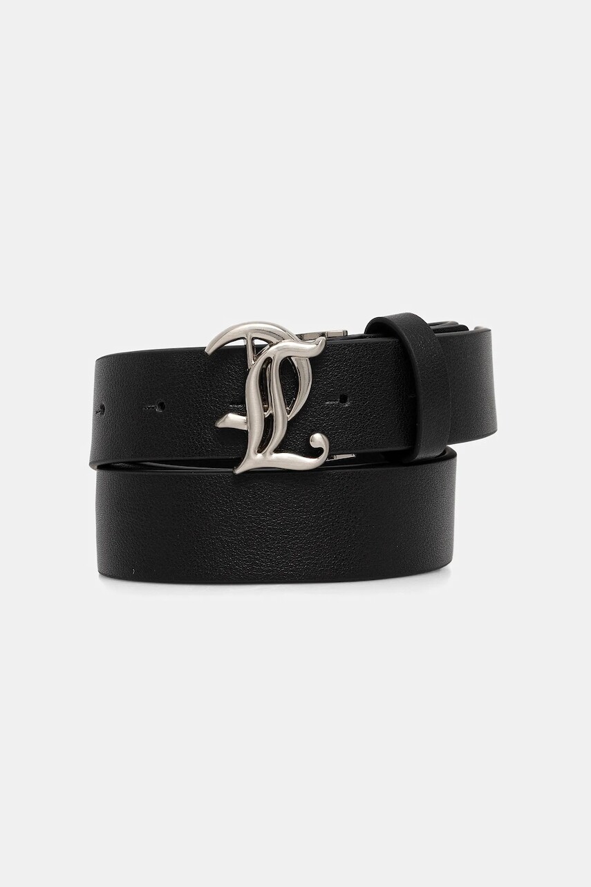 Kožený opasok Juicy Couture JC čierna farba, WIJJ98537WL7