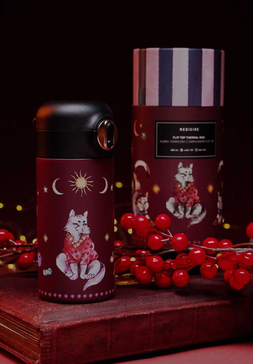 Termohrnček Medicine bordová farba