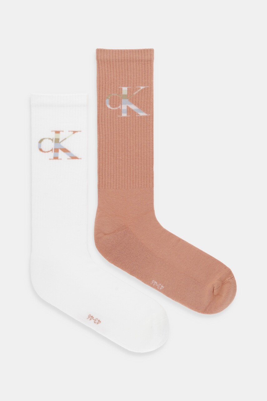 Ponožky Calvin Klein Jeans 2-pak biela farba, 701228802