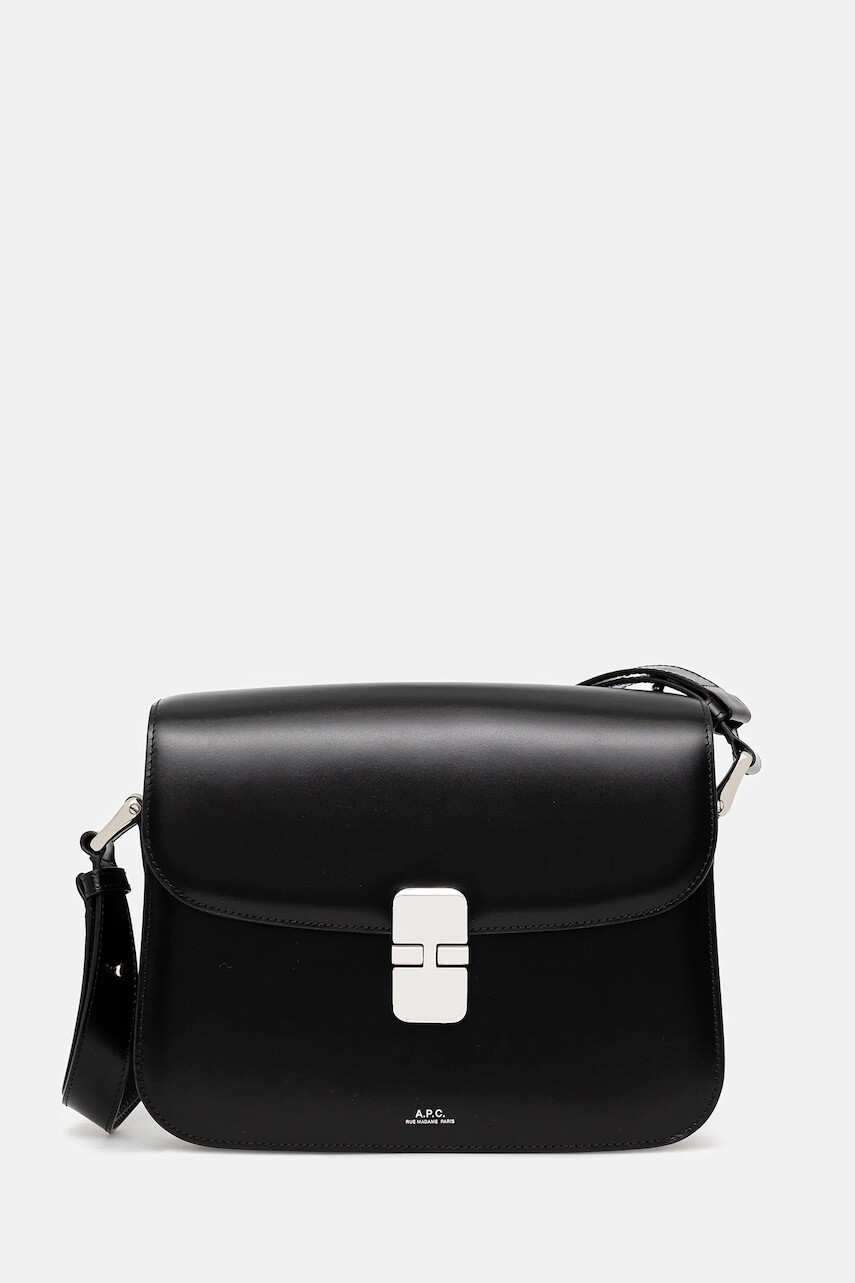 Kožená kabelka A.P.C. Sac Grace čierna farba, PXBVN.F61412