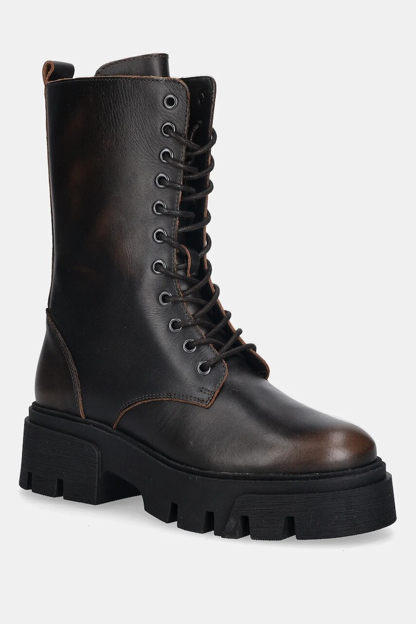 Kožené workery Bianco BIAMIA hnedá farba, na platforme, 11302217