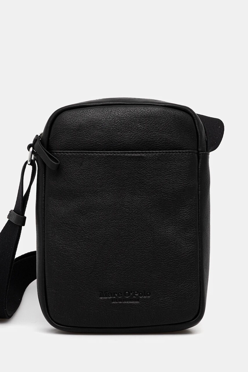 Kožená taška Marc O'Polo čierna farba, 5000009081