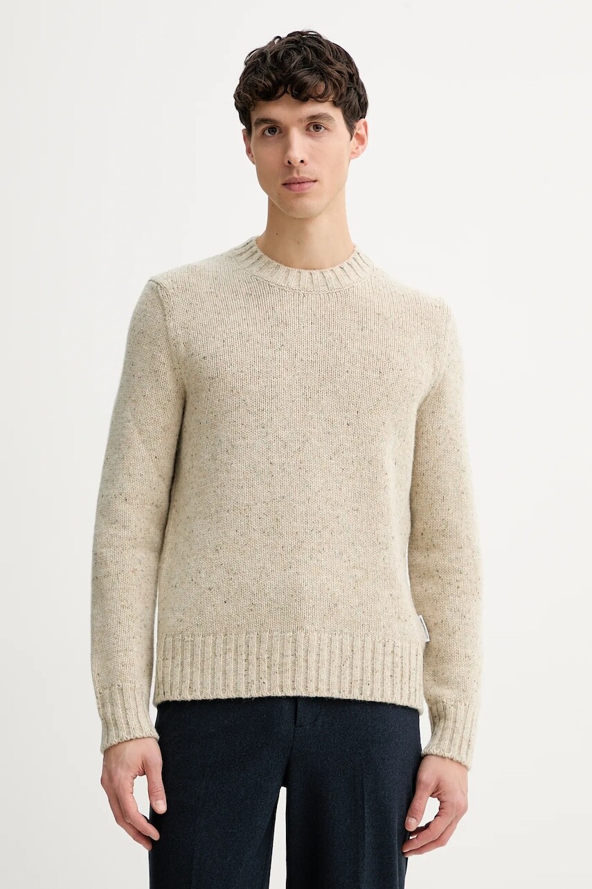 Sveter s prímesou vlny Marc O'Polo béžová farba, 5000007626