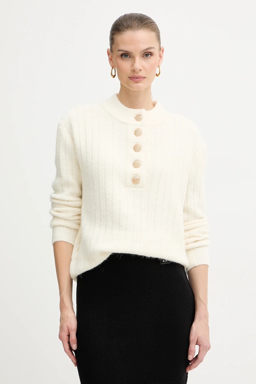 Sveter s prímesou vlny Morgan béžová farba, MESANGE