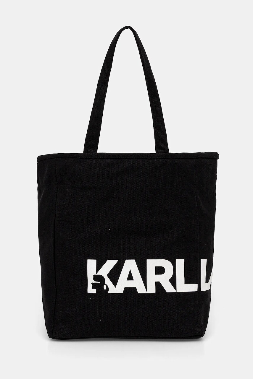 Bavlnená taška Karl Lagerfeld K/ESSENTIAL čierna farba, B1W50050