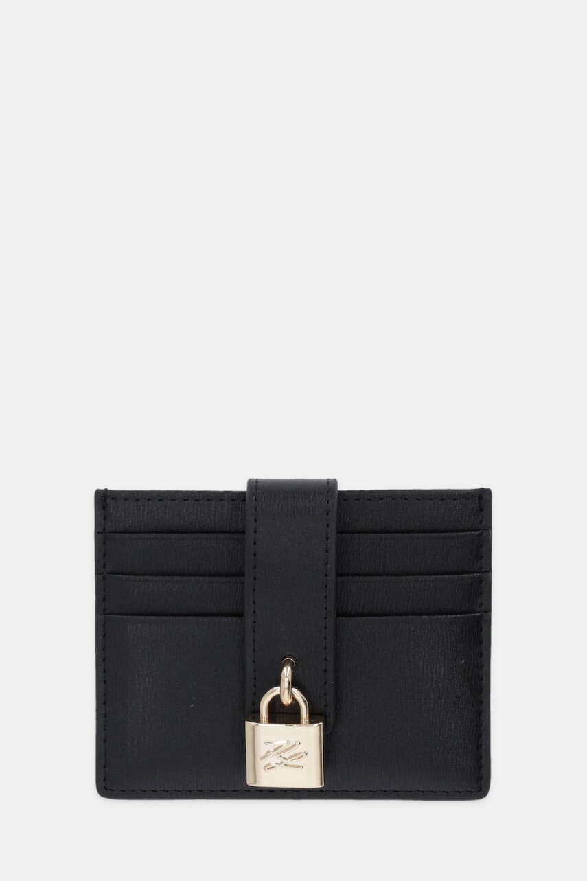 Kožené puzdro na karty Karl Lagerfeld K/AUTOGRAPH čierna farba, B1W32025