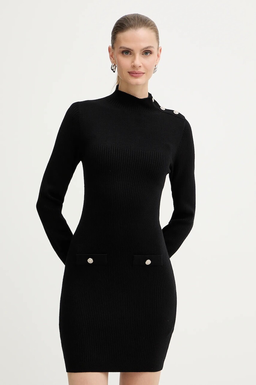 Šaty Morgan čierna farba, mini, priliehavé, RMAGIC