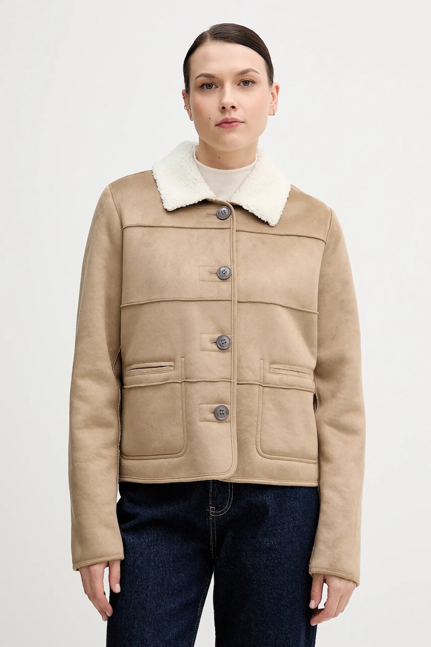 Bunda United Colors of Benetton béžová farba, prechodná, 2W8EDN08Q