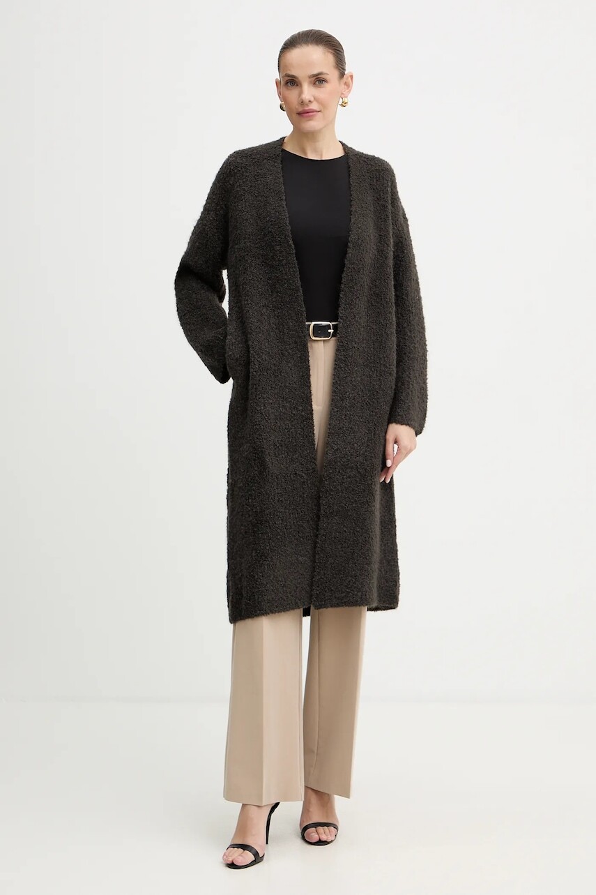 Kardigán s prímesou vlny Guess BENIKO šedá farba, W5BR54 Z0702