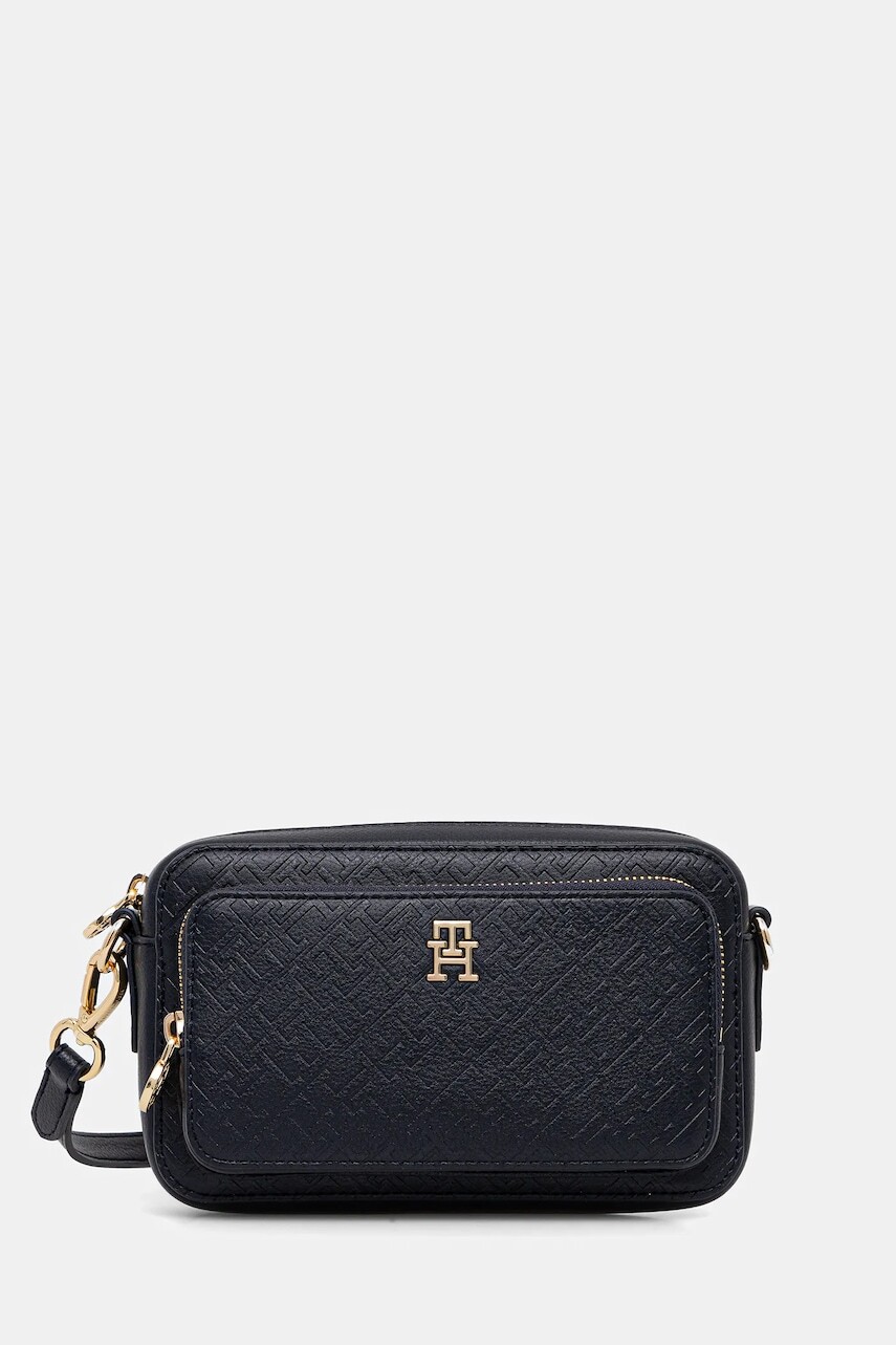 Kabelka Tommy Hilfiger tmavomodrá farba, AW0AW18121