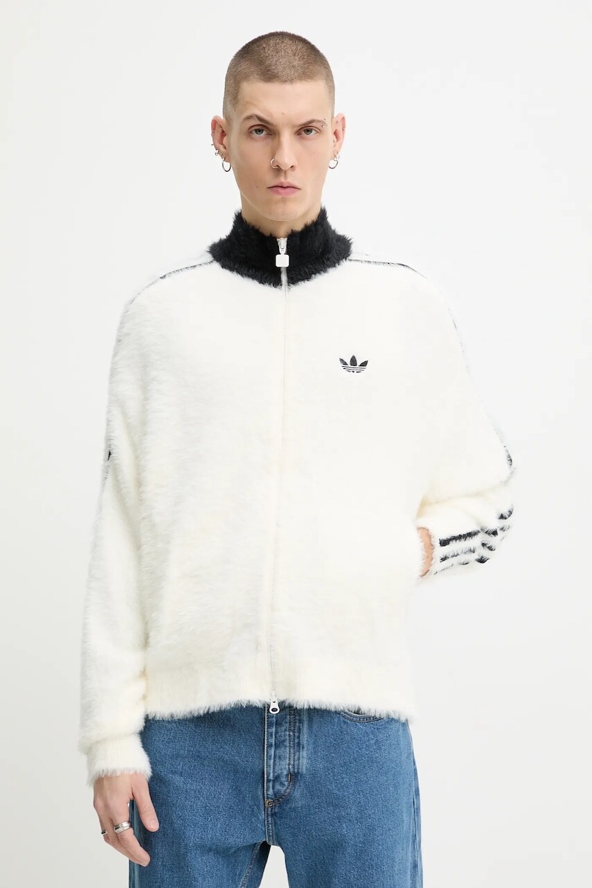 Mikina adidas Originals béžová farba, s nášivkou, KR5152