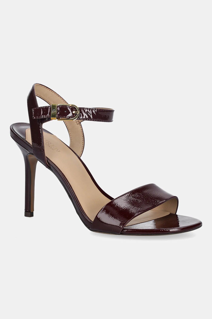 Kožené sandále Lauren Ralph Lauren Gwen červená farba, 802962180004