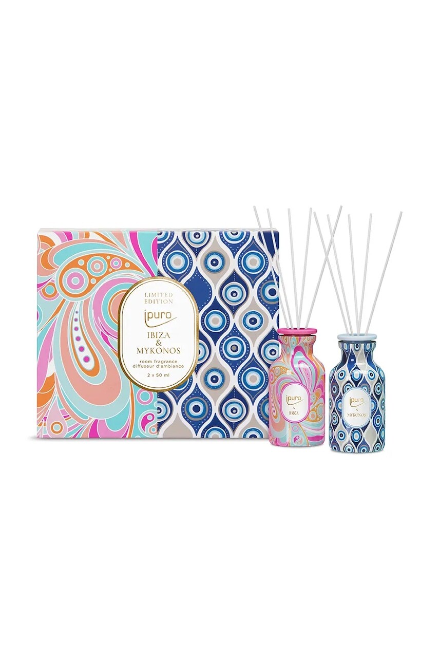 Sada aromatického difuzéra Ipuro Ibiza & Mykonos, 2 x 50 ml 2-pak viac farieb