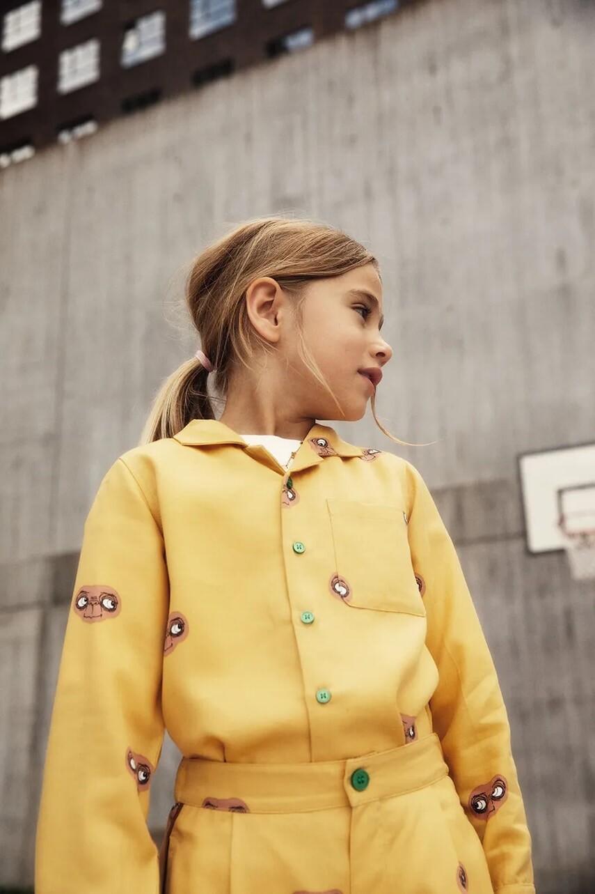 Detská košeľa Mini Rodini E.T. žltá farba, 25820153