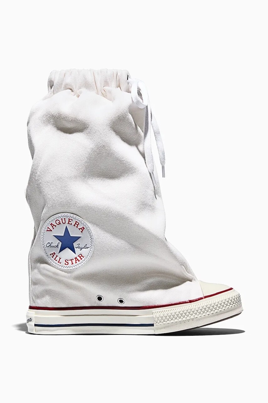 Tenisky Converse x Vaquera Chuck Taylor All Star Wedge X-HI biela farba, A17686C