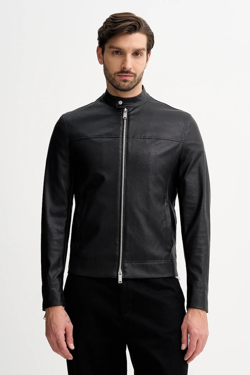 Bunda Sisley čierna farba, prechodná, 21DYSN047