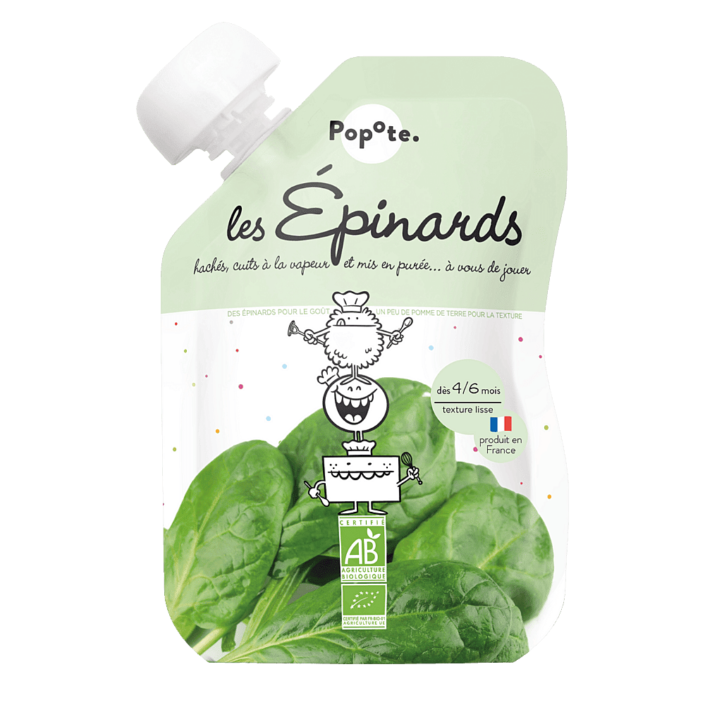 POPOTE Vrecko špenát 4m+ BIO 120 g