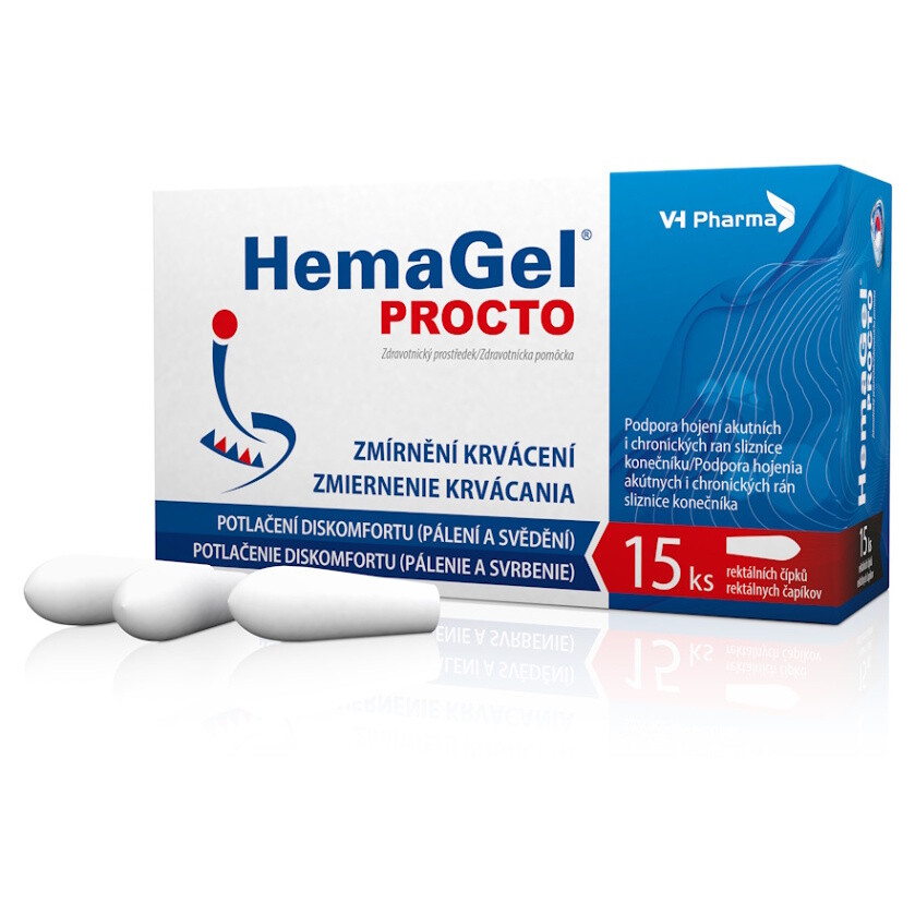 HEMAGEL PROCTO Rektálny čapík 15 kusov
