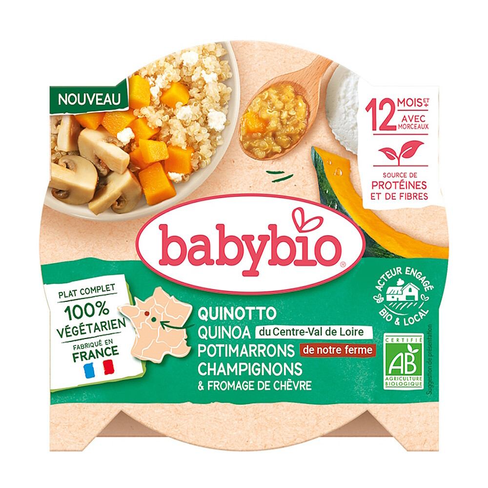 BABYBIO Rizoto z quinoy s tekvicou, šampiňónmi a kozím syrom BIO 230 g