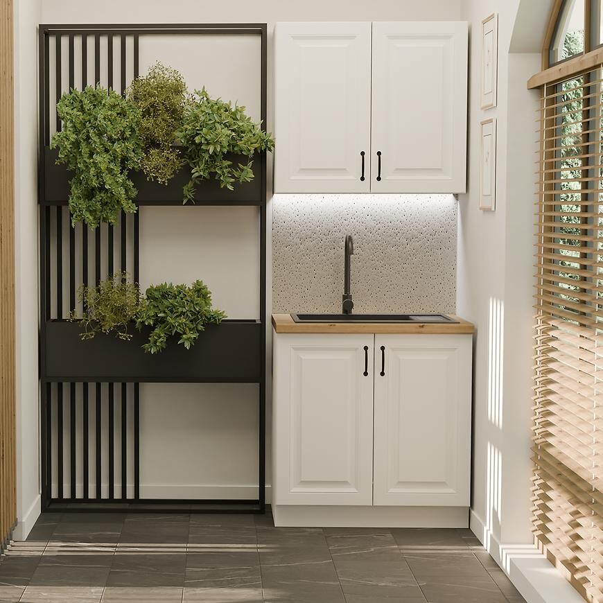 Kuchynská linka Stilo biela/biela 80 cm bez pracovnej dosky