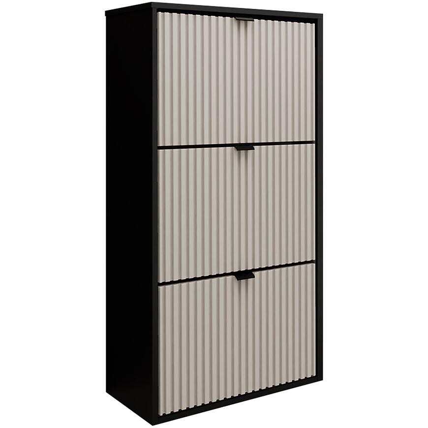 Skrinka na topánky Laro I Stojaci Čierna/Kašmír/ Čierna